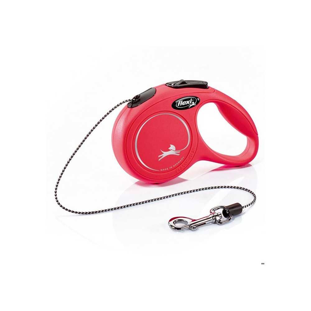 Laisse enrouleur Flexi Classic XS rouge pour chien jusqu'a 8 kg - 3m d