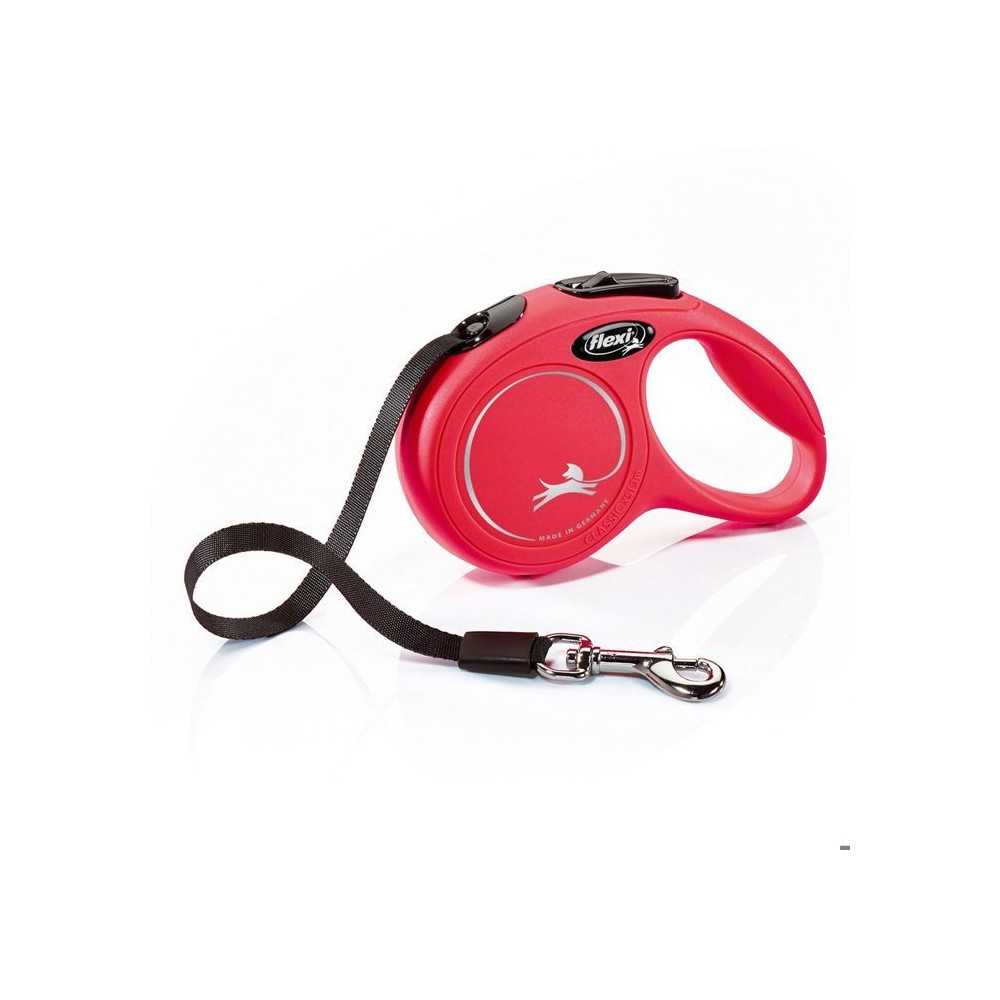 Laisse enrouleur Flexi Collection Sangle S - FLEXI - Rouge - Pour chie