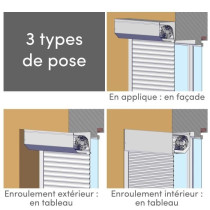 Volet roulant double parois H140 cm x L150 cm PVC recoupable en largeu