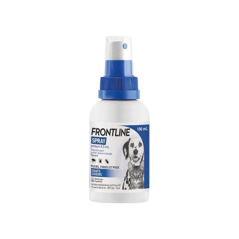 FRONTLINE Spray 100 ml - Puces, tiques, poux - Chien et chat