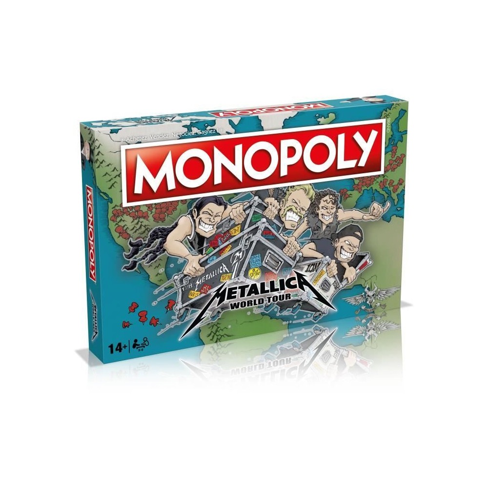 Jeu de société - WINNING MOVES - Monopoly Metallica - Accompagnez le groupe en tournée mondiale