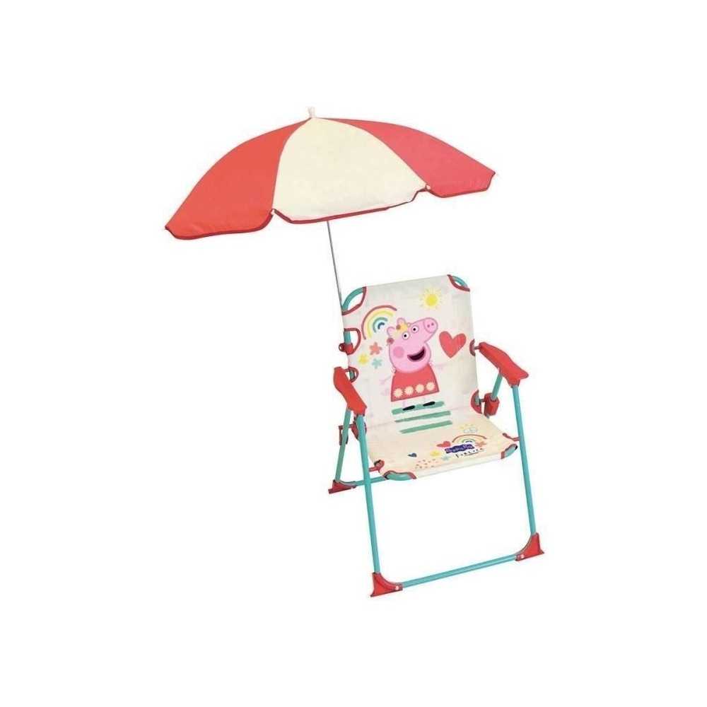 FUN HOUSE Peppa Pig Chaise pliante camping avec parasol - H.38.5 xl.38