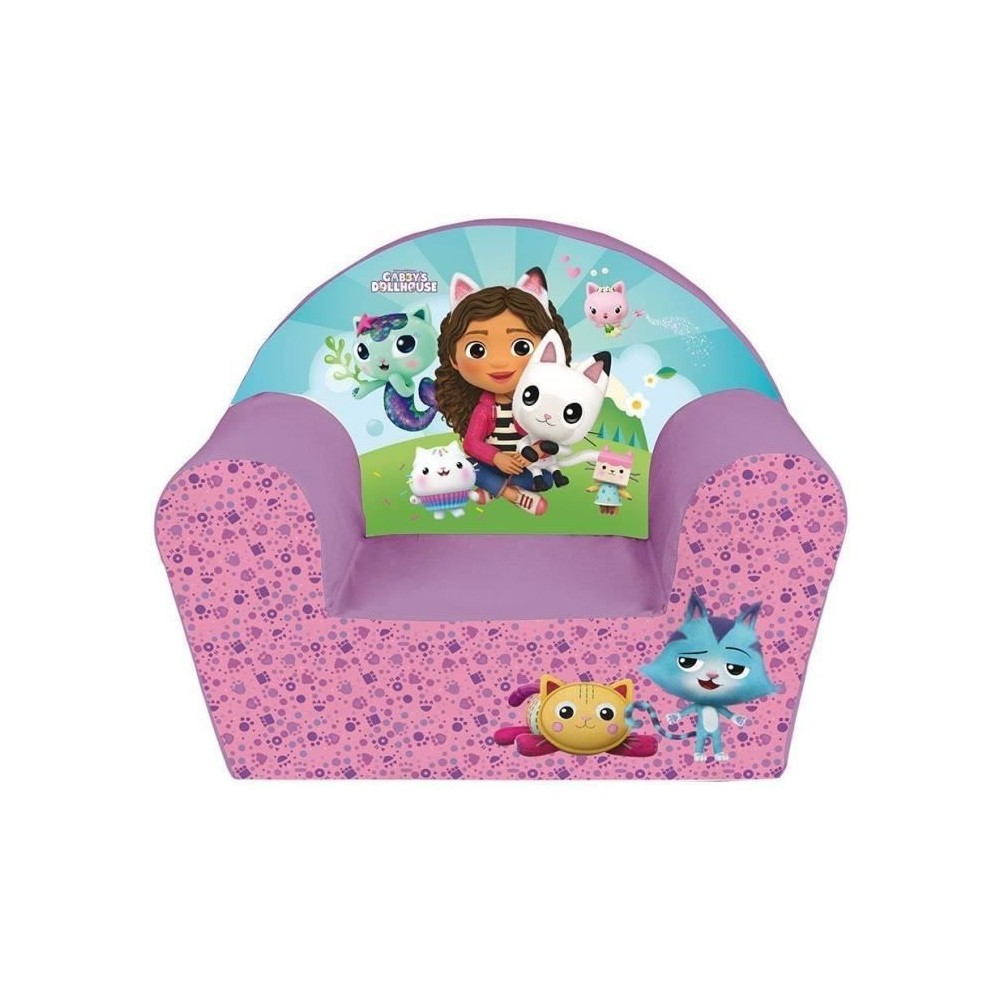 Fauteuil club enfant GABBY ET LA MAISON MAGIQUE - Fun House - Rose - L