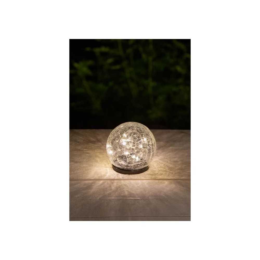 Sphere solaire GALIX - Effet verre brisé - Ø 10 cm - 15 LED blanches