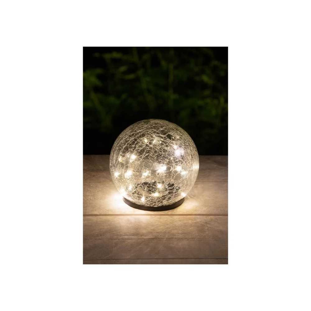 Sphere solaire GALIX - Effet verre brisé - Ø 15cm - 25 LED blanches