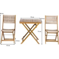 Set Bistrot - Pliable - 2 personnes - En bois d'acacia - BARI - FSC et