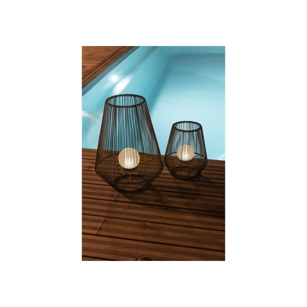 Lanterne solaire décorative boule perlée - GALIX - H30 - 10 Lumens -