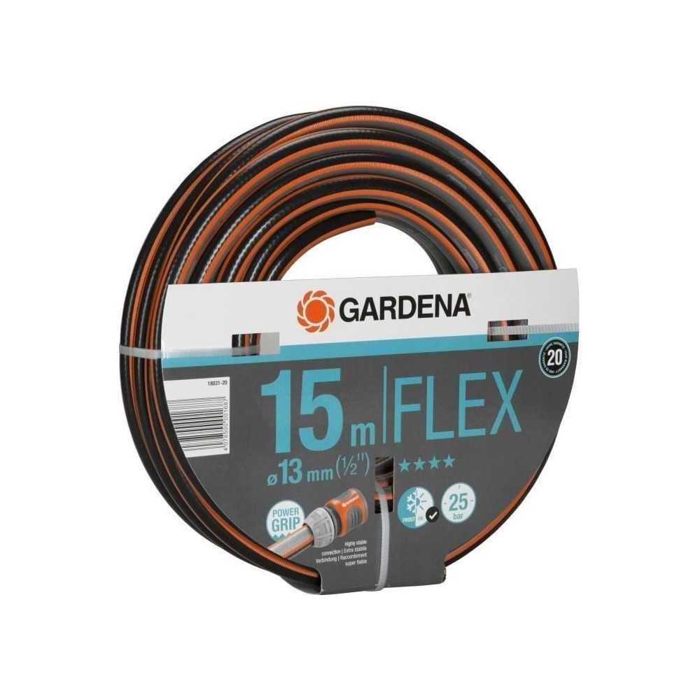 Tuyau d'arrosage Comfort FLEX - GARDENA - 15m - Ø13mm - Anti-noeud et