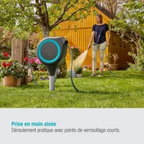 Dévidoir automatique sur pic RollUp S 15 m - GARDENA - Liseret bleu -