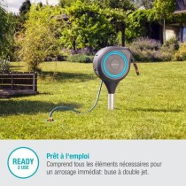 Dévidoir automatique sur pic RollUp S 15 m - GARDENA - Liseret bleu -