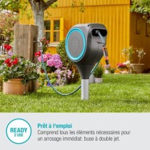 Dévidoir automatique sur pic GARDENA RollUp M liseret bleu - Longueur