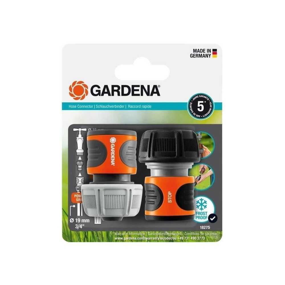 GARDENA raccords rapide et Aquastop Ø19 mm–Pour début et fin de tu