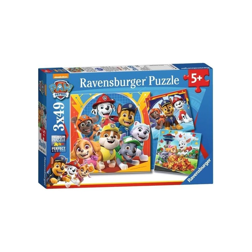 Lot de puzzles enfant Pat'Patrouille - Ravensburger - 3x49 pieces - Prets a secourir