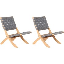 Lot de 2 fauteuils de jardin VERONE en bois d'acacia FSC et corde - co