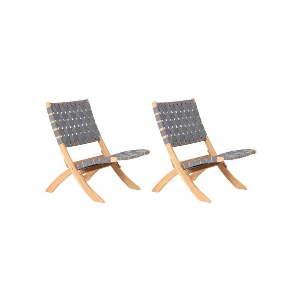 Lot de 2 fauteuils de jardin VERONE en bois d'acacia FSC et corde - co