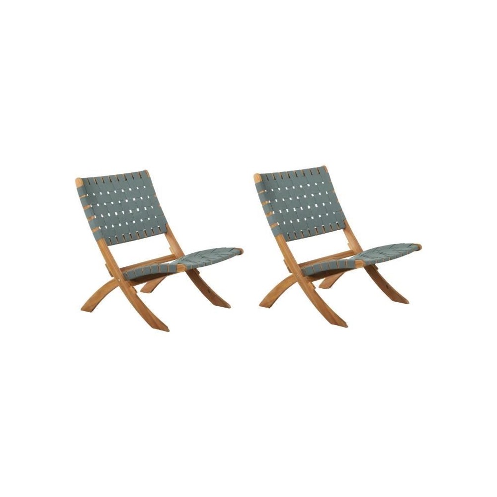 Lot de 2 fauteuils de jardin VERONE en bois d'acacia FSC et corde - co