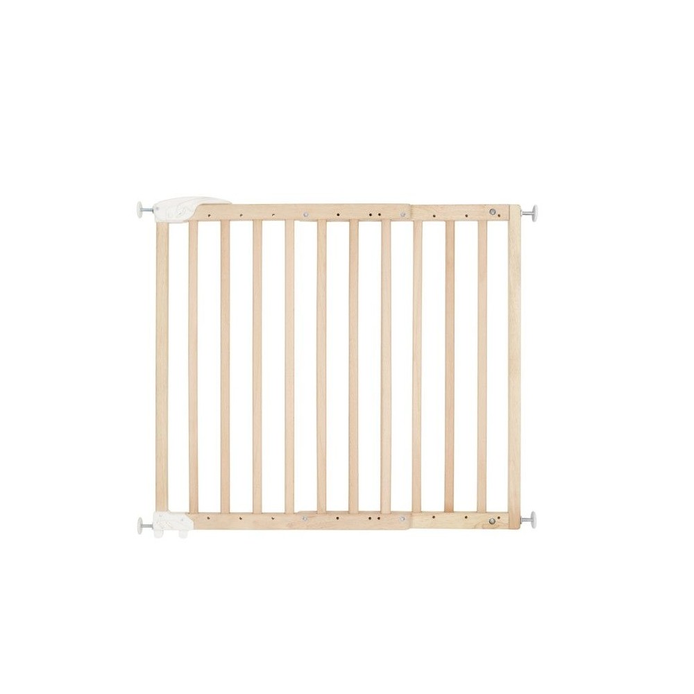 Badabulle Barriere de Sécurité Deco Pop - Barriere Extensible pour Ouverture de 63 a 106cm - Fixation Vis, Bois Naturel