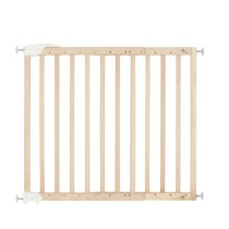 Badabulle Barriere de Sécurité Deco Pop - Barriere Extensible pour Ouverture de 63 a 106cm - Fixation Vis, Bois Naturel