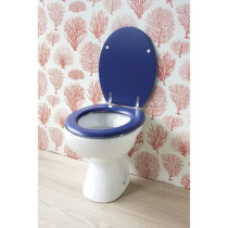 GELCO DESIGN Abattant WC Dolce - Charnieres inox - Bois moulé - Bleu