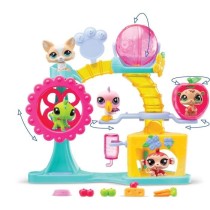 BANDAI - Littlest Pet Shop - Coffret Fun Factory - Ensemble de jeu avec 2 animaux, décor et accessoires - BF00519