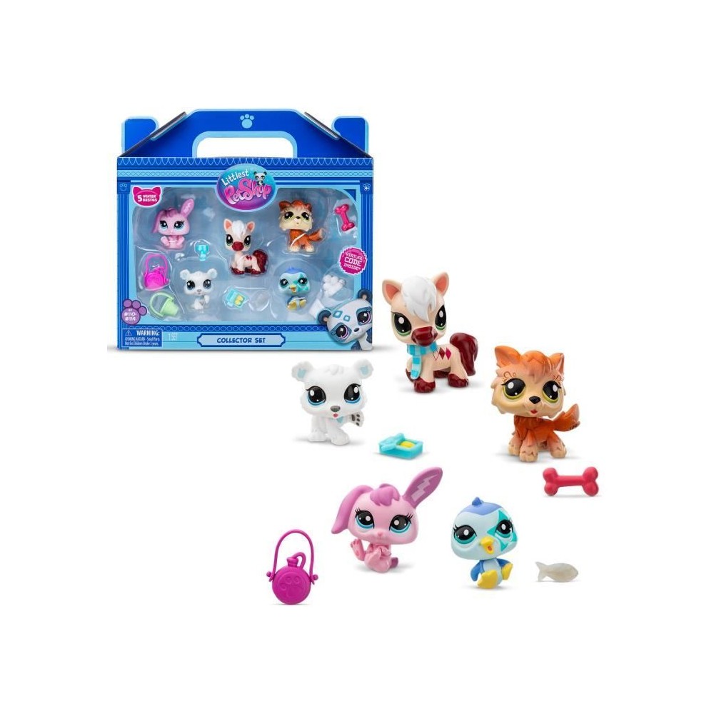 Pack de 5 Pets - BANDAI - Littlest Pet Shop Montagne - Animaux a collectionner