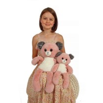 Peluche Chien Leggies - GIPSY TOYS - Rose et Gris, 48 cm