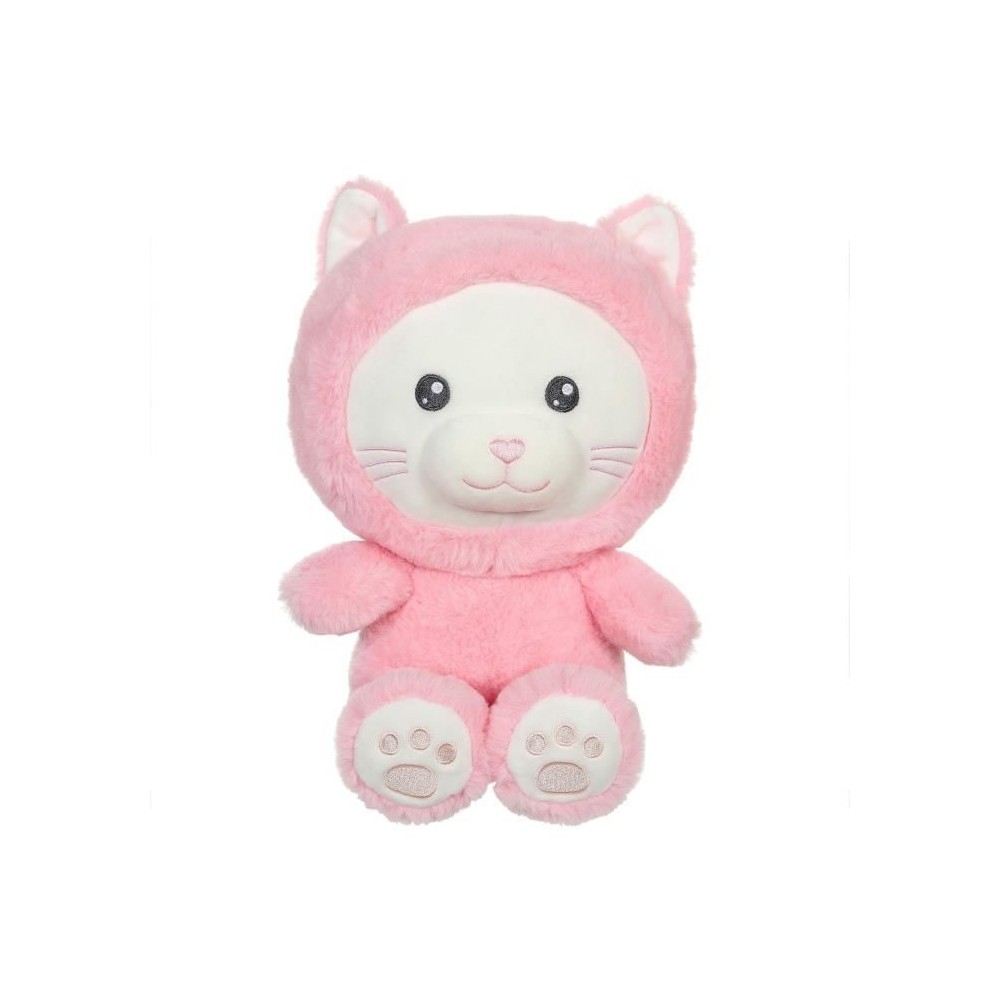 Peluche Chat Hoody Pets - GIPSY TOYS - Rose, 24 cm