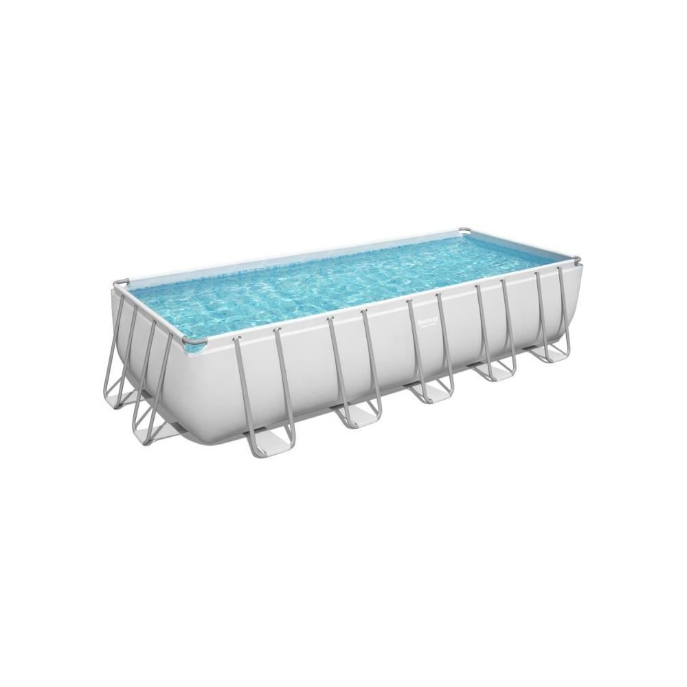 Kit Piscine hors sol tubulaire BESTWAY Power Steel™ - 640 x 274 x 132 cm - Rectangulaire (Filtre, échelle, diffuseur, bâche)