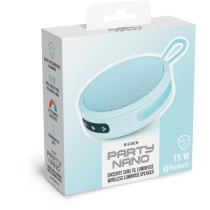 BIGBEN Party - Enceinte Bluetooth ronde avec dragonne et effets lumineux - 15W - Bleu Pastel