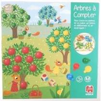 Jeu éducatif - GOULA - Arbres a compter - Pommes en bois et dés