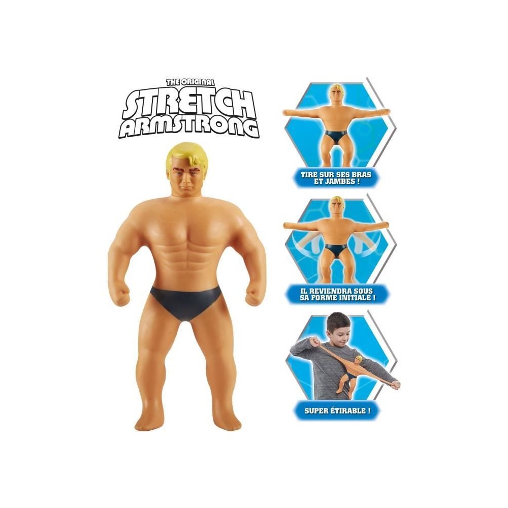 Figurine Stretch Armstrong étirable de 25 cm pour enfants des 5 ans -