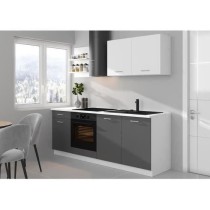 Cuisine complete PREGO - L 210 cm - Décor gris Graphit - Plan de trav