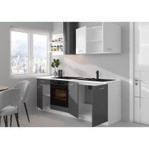 Cuisine complete PREGO - L 210 cm - Décor gris Graphit - Plan de trav