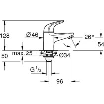 Robinet monofluide lave-mains - GROHE Swift - 20617001 - Chromé- Tail