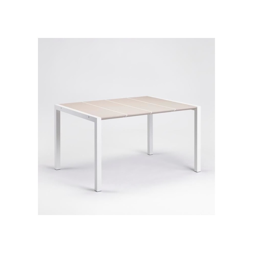 Table - GROSFILLEX - Eden 133 - Blanc lin - 133x87 - Aluminium et rés