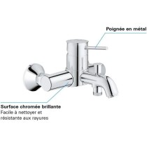 Mitigeur monocommande Bain / Douche mural GROHE - Finition Chromé - P