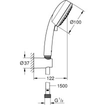 GROHE Ensemble de douche 2 jets avec support mural Vitalio Comfort 100