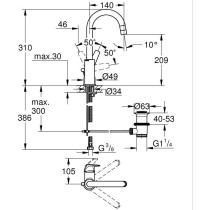 Robinet salle de bains - GROHE Start Flow - Mitigeur monocommande - Ta