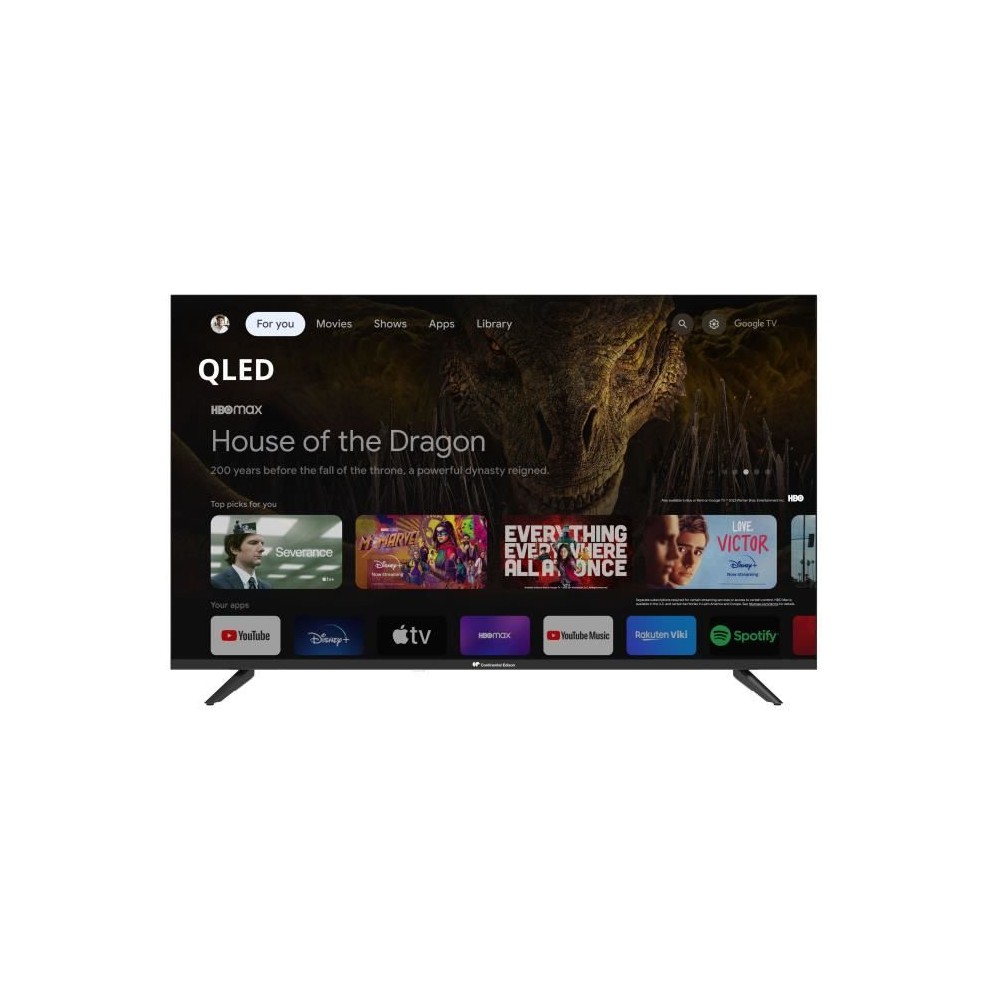 TV LED - CONTINENTAL EDISON - CELED43SGQLD24B6 - 43'' (109 cm) - QLED UHD 4K 3840x2160 - SMART GOOGLE - 4xHDMI - 2xUSB