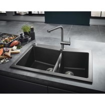 Evier de cuisine - Quartz composite - Gris granite - A encastrer par d