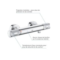 Mitigeur thermostatique Douche GROHE Precision Feel - Chromé - Econom