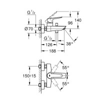 Mitigeur Bain/Douche GROHE Start - Chromé - Inverseur automatique - E