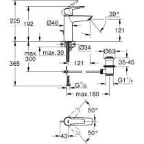 Mitigeur monocommande Lavabo GROHE - Taille M - Finition Chromé - Eco