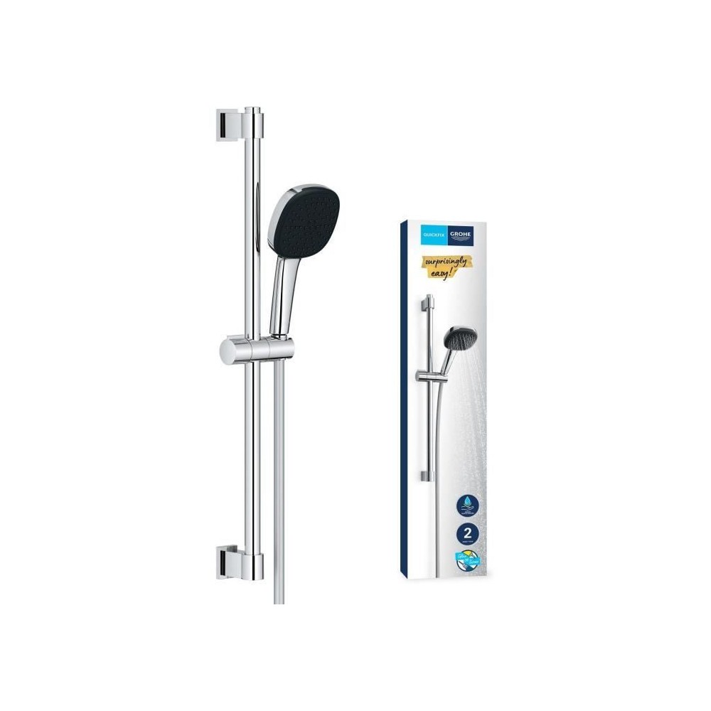 Ensemble de douche avec pommeau 2 jets, barre et flexible - GROHE Vita