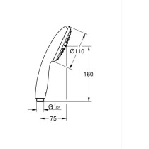 Pommeau de douche - GROHE Vitalio Start 110 27940001 - 1 jet Pluie - E