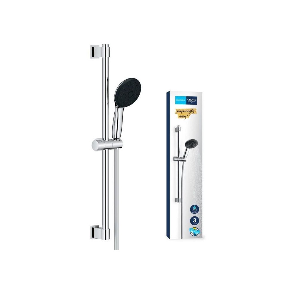 Ensemble de douche avec pommeau 3 jets, barre et flexible - GROHE Vita