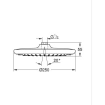 Douche de tete ronde - GROHE Vitalio Start 250 - 1 jet - 250 mm - Chro