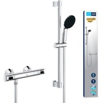 Ensemble de douche avec mitigeur thermostatique, pommeau 1 jet, barre