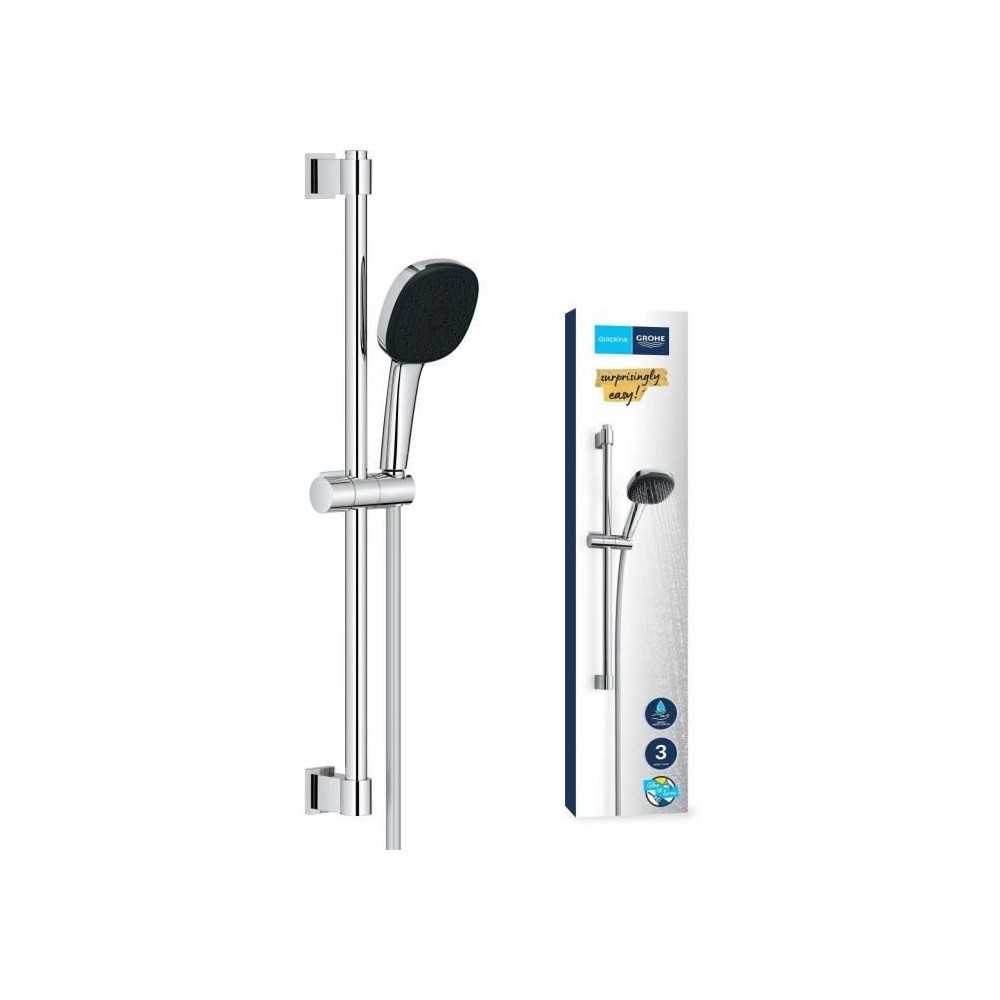 Ensemble de douche avec pommeau 3 jets, barre et flexible - GROHE Vita