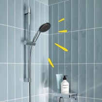 Ensemble de douche avec pommeau 2 jets, barre 60cm et flexible - GROHE